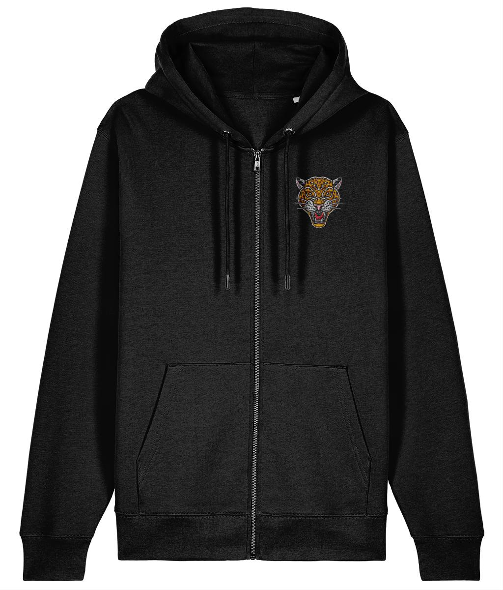 Leopard Head | Embroidered Organic Cotton Hoodie