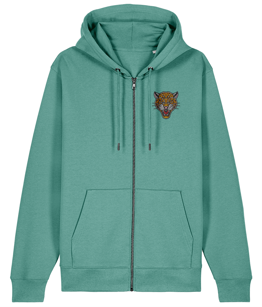 Leopard Head | Embroidered Organic Cotton Hoodie